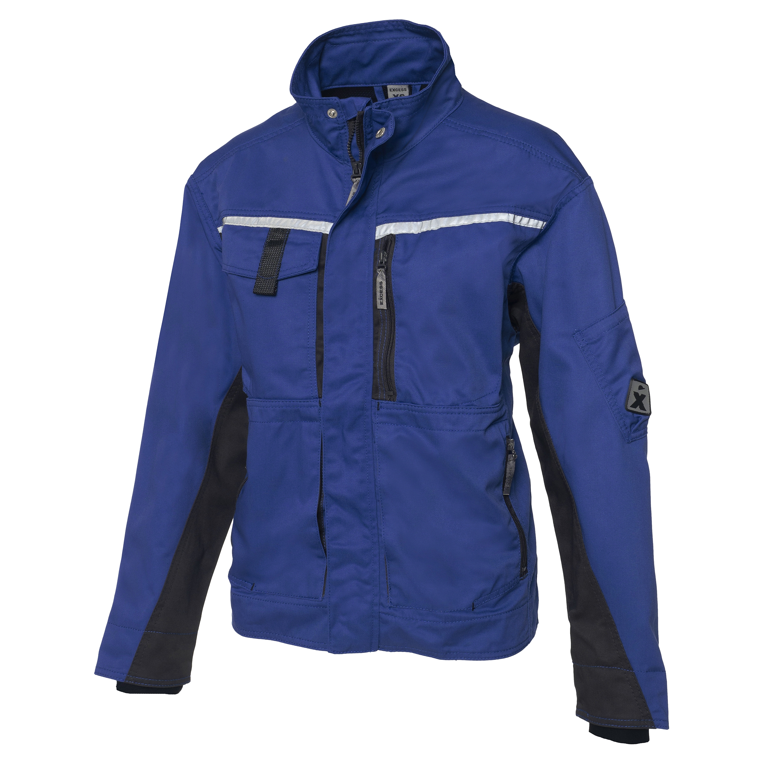 Blaue CHAMP Arbeitsjacke – Sportliche Arbeitsjacke mit verdecktem Reißverschluss und vielen praktischen Taschen.