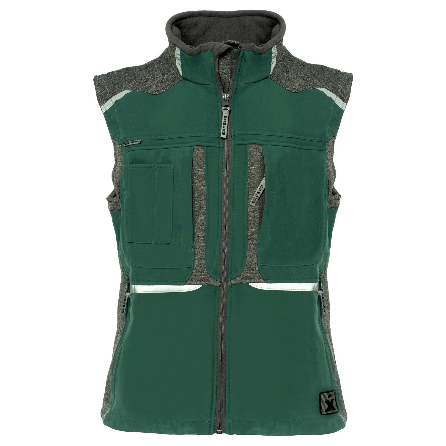 Excess Arbeitsweste Softshell grün grau – funktionale Weste mit robustem Material und praktischen Taschen.