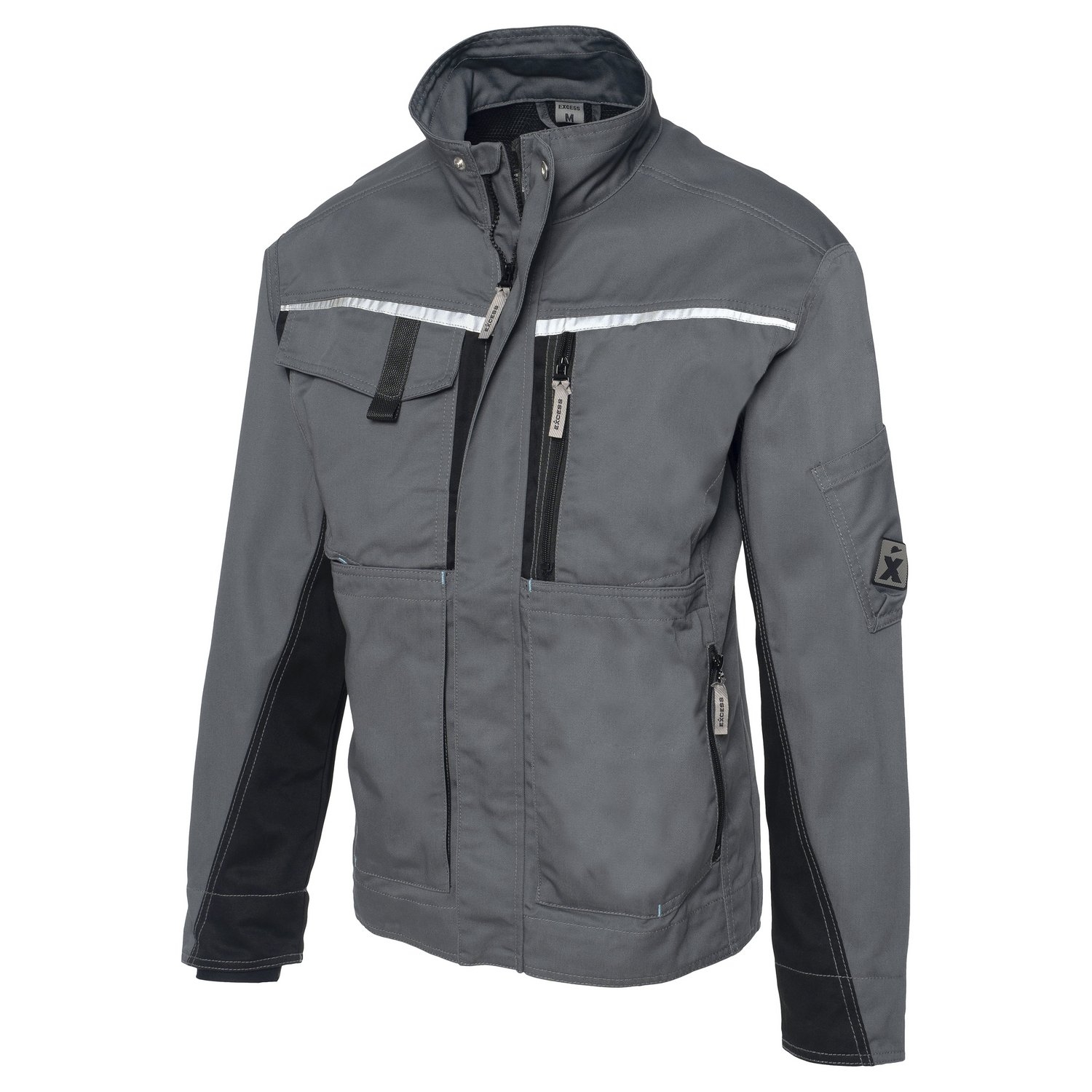 Graue CHAMP Arbeitsjacke – Sportliche Arbeitsjacke mit verdecktem Reißverschluss und vielen praktischen Taschen.