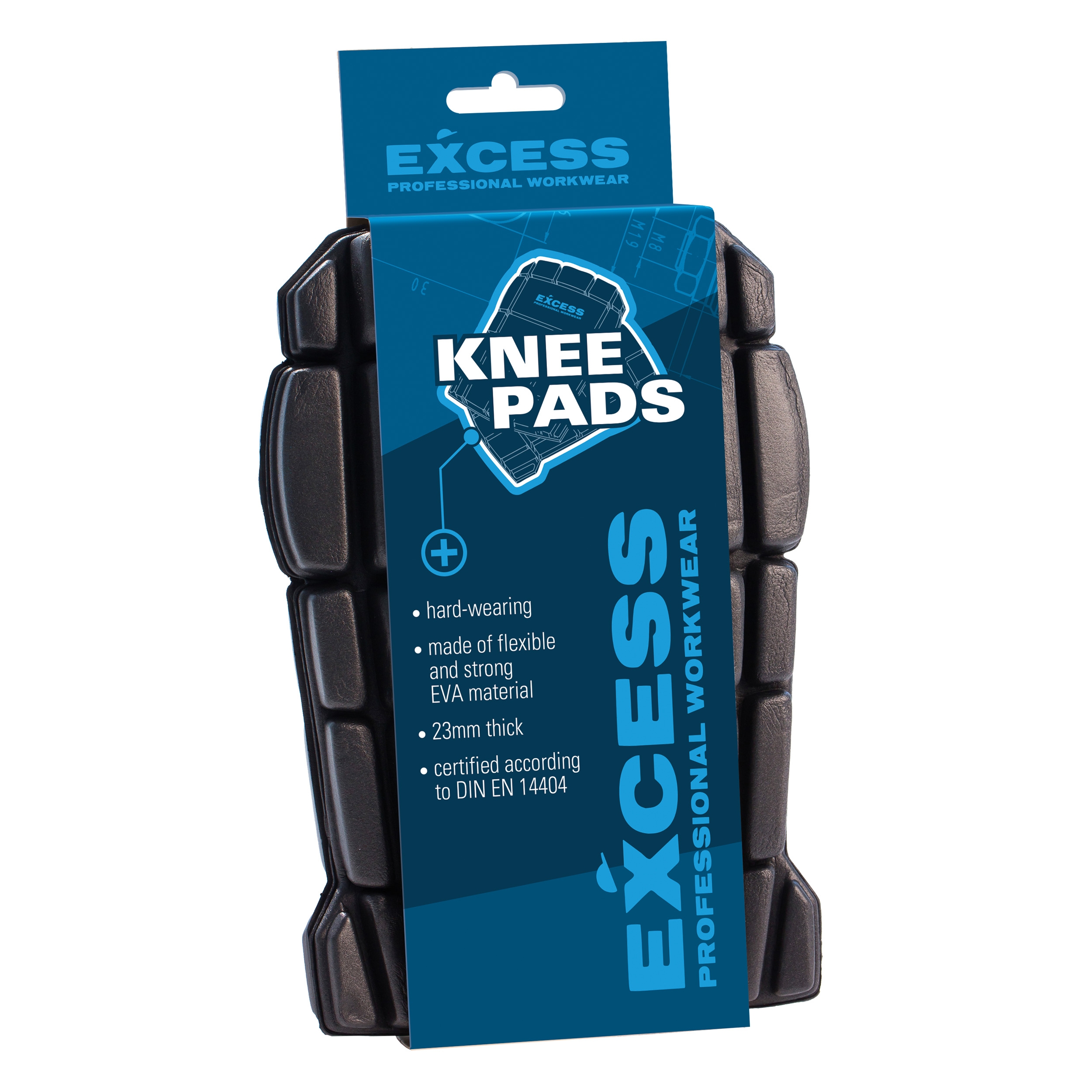 Kniepolster 062-1-41-6, zertifiziert nach DIN EN 14404, 23 mm stark, formstabil aus 100 % EVA, passend für alle Excess-Hosen.