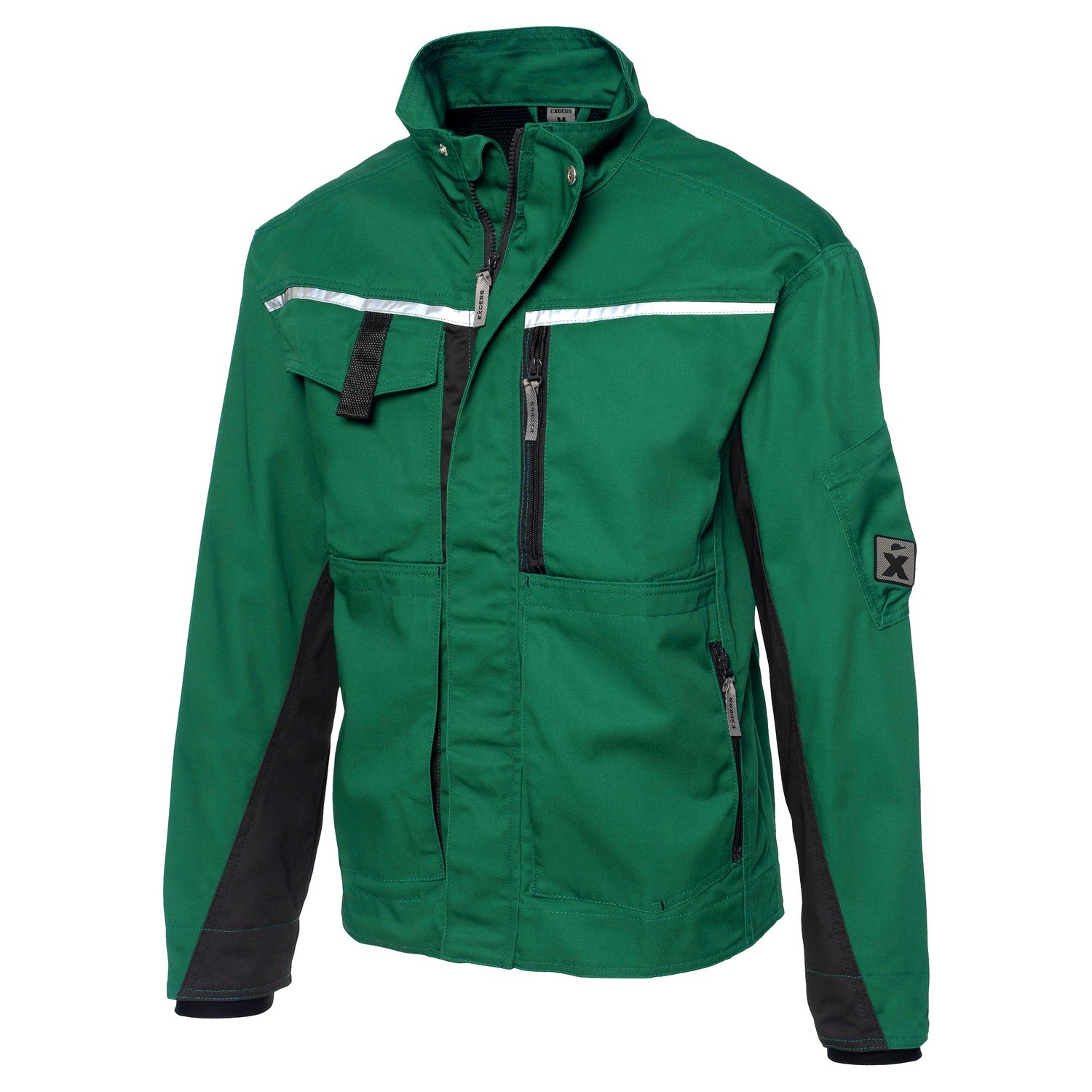 Grüne CHAMP Arbeitsjacke – Sportliche Arbeitsjacke mit verdecktem Reißverschluss und vielen praktischen Taschen.